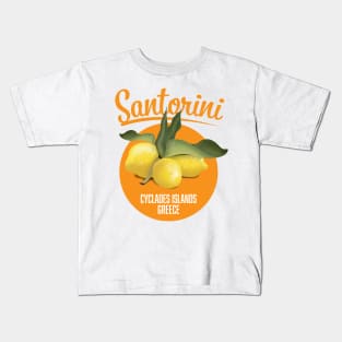 Santorini Greece travel logo Kids T-Shirt